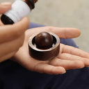 difusor de óleo essencial em madeira nogueira com esfera removível para aromaterapia