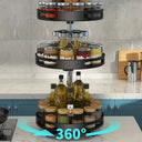 organizador de temperos giratório 360° em aço carbono com 1 a 3 andares sobre a bancada da cozinha – Casa Splendida