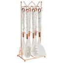 Conjunto premium de 8 utensílios de cozinha em silicone com suporte organizador Casa Splendida, resistente ao calor e elegante.