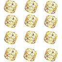 Porta-guardanapos metálicos vazados com acabamento eletroplated em dourado Geométrico para eventos e mesa posta elegante