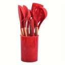 Kit de utensílios de cozinha em silicone com cabos de madeira – Casa Splendida