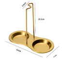 Conjunto inox dourado com suporte vertical e base coletora