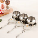 conjunto prata com 3 potes de inox, tampas de vidro e colheres sobre bandeja – Casa Splendida