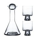 Conjunto jarra decanter 900 ml com dois copos quadrados em vidro fumê

