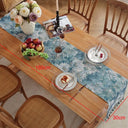 Caminho de mesa jacquard boho com tassel, estampas vintage coloridas em poliéster e algodão