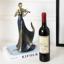 Suporte para Vinho Decorativo Escultura Violinista em Resina Casa Splendida