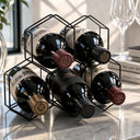 Suporte para Vinho em Aço Preto para 5 Garrafas Casa Splendida