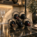 Suporte para Vinho em Aço Preto para 5 Garrafas Casa Splendida