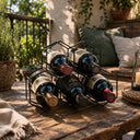 Suporte para Vinho em Aço Preto para 5 Garrafas Casa Splendida