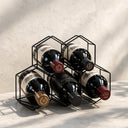 Suporte para Vinho em Aço Preto para 5 Garrafas Casa Splendida