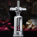 Saca-Rolhas e Abridor de Vinho Inox Vintage Casa Splendida em posição frontal, destacando o design minimalista e sofisticado.