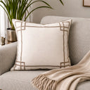 Capa de Almofada Decorativa Bordada Elegance Bege 50x50 cm