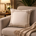 Capa de Almofada Decorativa Bordada Elegance Bege 50x50 cm