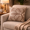 Capa de Almofada Decorativa Siena Folhas Taupe 50x50 cm | Casa Splendida