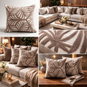 Capa de Almofada Decorativa Siena Folhas Taupe 50x50 cm | Casa Splendida