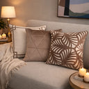 Capa de Almofada Decorativa Siena Folhas Taupe 50x50 cm | Casa Splendida