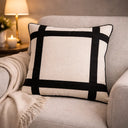 Capa de Almofada Decorativa Monaco Preto e Off White 50x50 cm | Casa Splendida