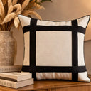 Capa de Almofada Decorativa Monaco Preto e Off White 50x50 cm | Casa Splendida