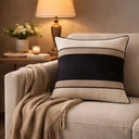 Capa de Almofada Decorativa Riviera Preto e Off White 50x50 cm | Casa Splendida