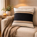 Capa de Almofada Decorativa Riviera Preto e Off White 50x50 cm | Casa Splendida