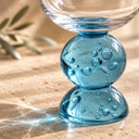 Conjunto com 6 Taças de Vidro Linha Lumina Dupla Esfera Azul 500 ml | Vidro Artesanal
