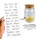 Kit com 10 potes de vidro 200ml com tampa de cortiça natural e etiquetas à prova d’água