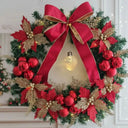 Guirlanda de Natal Luxo Grande 60cm com Luz LED Fada e Coração Casa Splendida