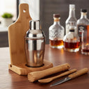 Kit Caipirinha de Bambu com Coqueteleira Inox 6 Peças Casa Splendida