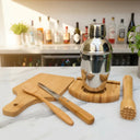 Kit Caipirinha de Bambu com Coqueteleira Inox 6 Peças Casa Splendida