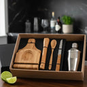 Kit Caipirinha de Bambu com Coqueteleira Inox 6 Peças Casa Splendida