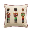 Capa de almofada de Natal off-white com três quebra-nozes bordados 45x45 cm — Casa Splendida