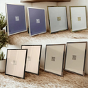 Cores disponíveis do Kit Milano em aço inox e vidro para fotos 15x20 cm