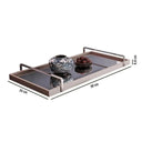 Bandeja decorativa espelhada off white com alças cromadas
