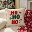 Capa de almofada de Natal off-white com bordado tufado colorido 45x45 cm — Casa Splendida