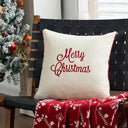 Capa de almofada de Natal branca com bordado em vermelho 45x45 cm — Casa Splendida