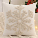 Capa de almofada de Natal tufada com floco de neve bege 45x45 cm — Casa Splendida
