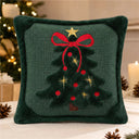 Capa verde de Natal com árvore e laço vermelho