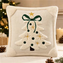 Capa creme de Natal com árvore e laço verde