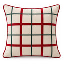 Capa de almofada de Natal xadrez vermelho e verde, integrante do kit Bolas e Xadrez