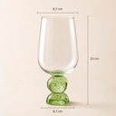 Conjunto com 6 Taças de Vidro Linha Lumina Dupla Esfera Verde 500 ml | Vidro Artesanal