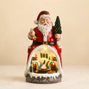 Luminária de Natal Cena Iluminada com Árvore e Papai Noel