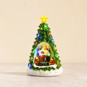 Luminária de Natal Cena Iluminada com Árvore e Papai Noel