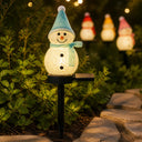Kit 4 Luminárias de Natal Boneco de Neve Solar para Jardim