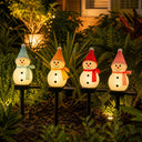 Kit 4 Luminárias de Natal Boneco de Neve Solar para Jardim