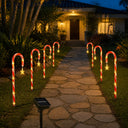 Luminária de Natal para Jardim Solar Bengalas Doces - 8 Peças