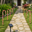 Luminária de Natal para Jardim Solar Bengalas Doces - 8 Peças