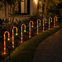 Luminária de Natal para Jardim Solar Bengalas Doces - 8 Peças