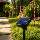 Luminária de Natal para Jardim Solar Bengalas Doces - 8 Peças
