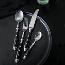 Faqueiro Inox Noir Heritage 24 Peças Preto Casa Splendida