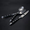 Faqueiro Inox Noir Heritage 24 Peças Preto Casa Splendida